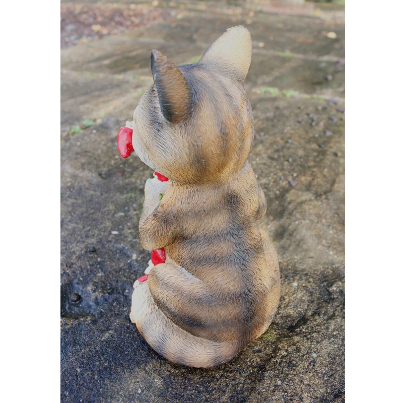 

Cat Eating Novelty Gnomes Garden Ornament Outdoor Decor Fun Statue Gift