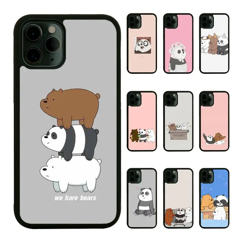 

South Korea Three Bare Bear Free Phone Case For iPhone 13 12 11Pro Max 11 XR XS Max X 8 7 6 6S Plus Mini SE 2020 hard Fundas