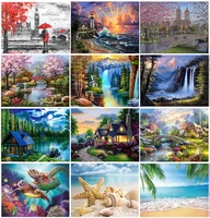 5d diamond painting new products seaside landscape diamond embroidery mosaic cross stitch home decoration painting christmas gif