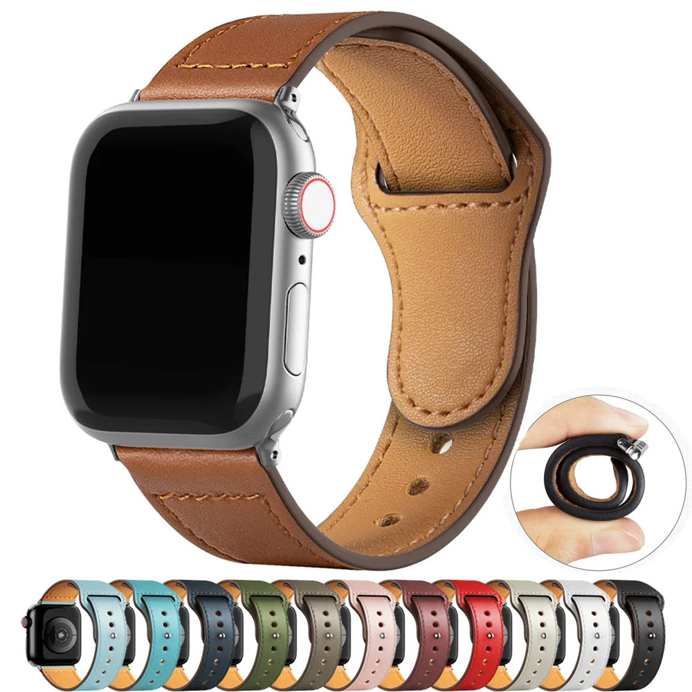 

PU Leather Strap For Apple Watch Band 44mm 40mm iWatch 42mm 38mm sports correa bracelet For apple smart watch series 3 4 5 6 SE