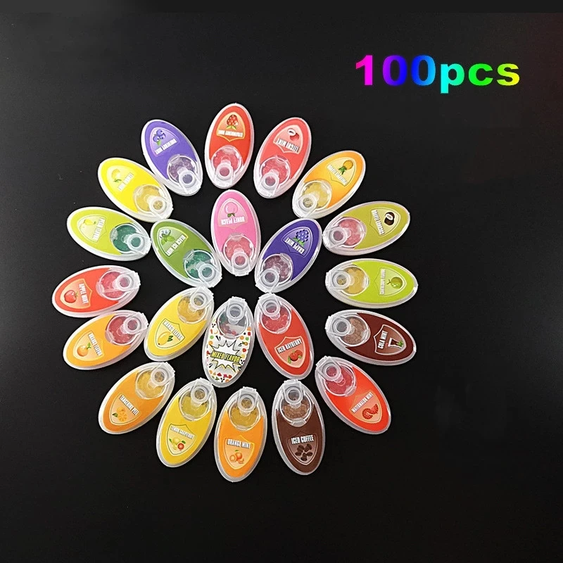 

100pcs Mix Fruit Flavor Menthol Capsule Mint Beads Explosion Pops Cigarette Filter Brush Ball for Smoking Dropshipping