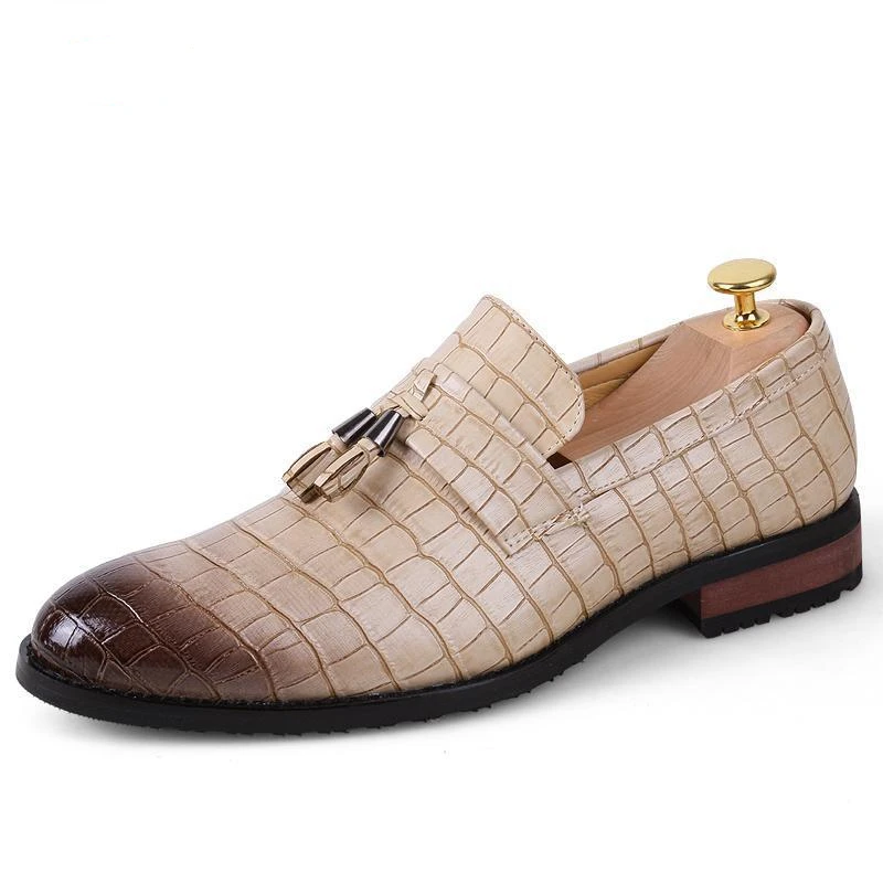 

Men's Crocodile pattern Dress Leather Shoes Wedding Party Shoes Man Business Office Oxfords Fashion Flat Men Shoes Big Size 47