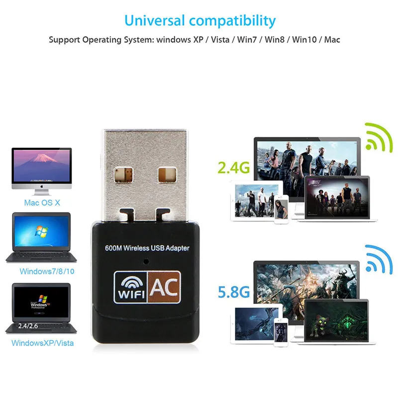 

Новый Беспроводной USB WiFi адаптер 600 Мбит/с Wi-Fi адаптер 2,4 г 5G Dual Band Ethernet ПК USB WiFi адаптер Lan Dongle антенна Приемник