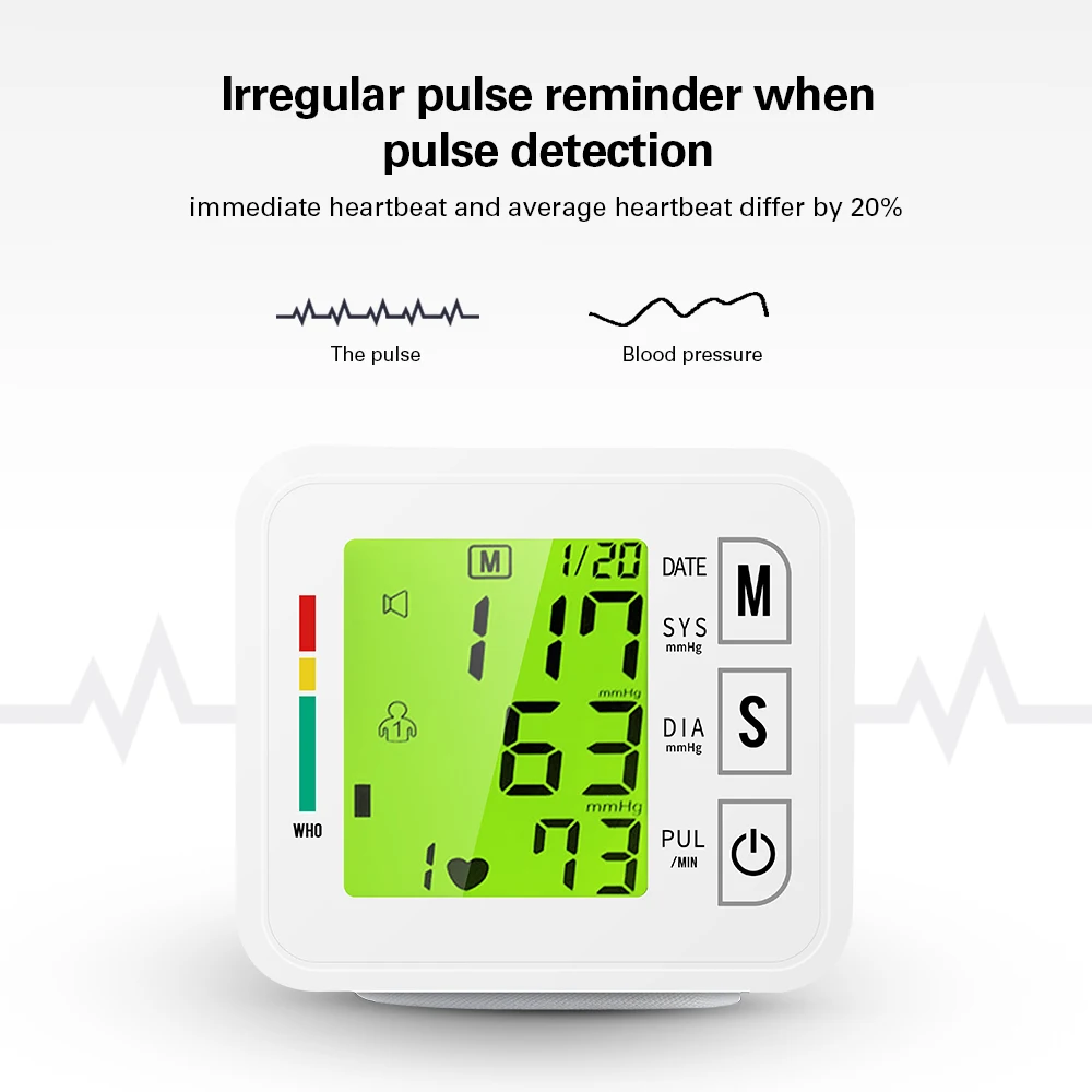 Тонометр OLIECO цифровой на запястье с USB зарядкой Сфигмоманометр голосовым