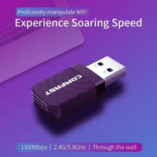 BEESCLOVER COMFAST CF-812AC Mini USB 3,0 Беспроводная сетевая карта 1300 Мбит/с Ethernet WiFi адаптер приемник 802,11 b/g/n 5,8/2