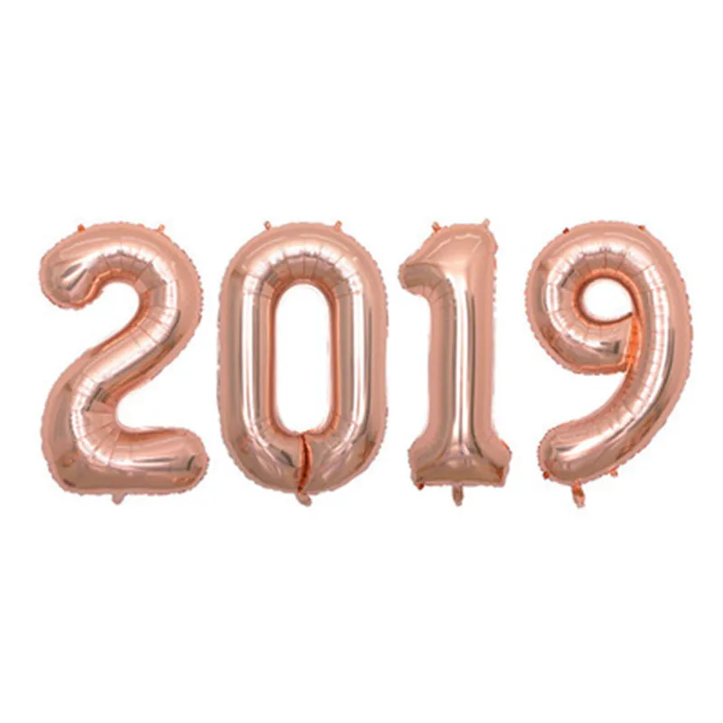 2019 серебро/розовое золото/золотые шары большой 32 дюймов шара с цифрой для