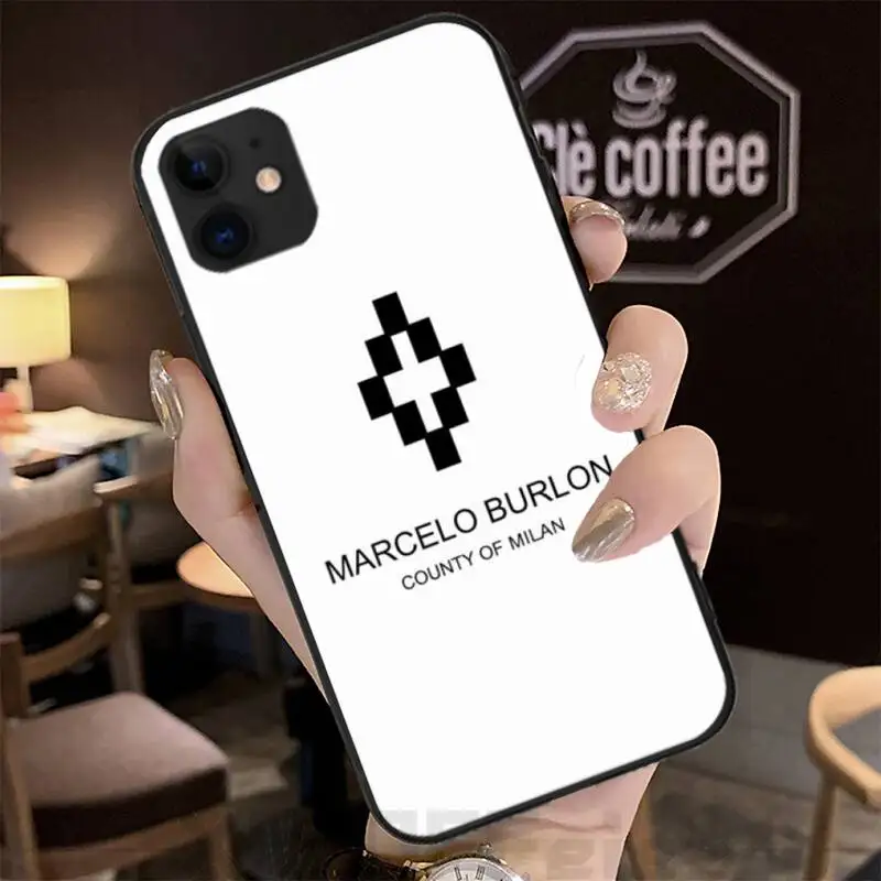 Роскошный брендовый чехол Marceloes Burlon Fundas Coque для IPhone 11 Case 12 Mini XS Max XR 7 8 6s Plus