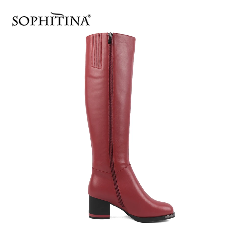 SOPHITINA/Зимние женские сапоги. Модные дизайнерские сапожки высокого качества из