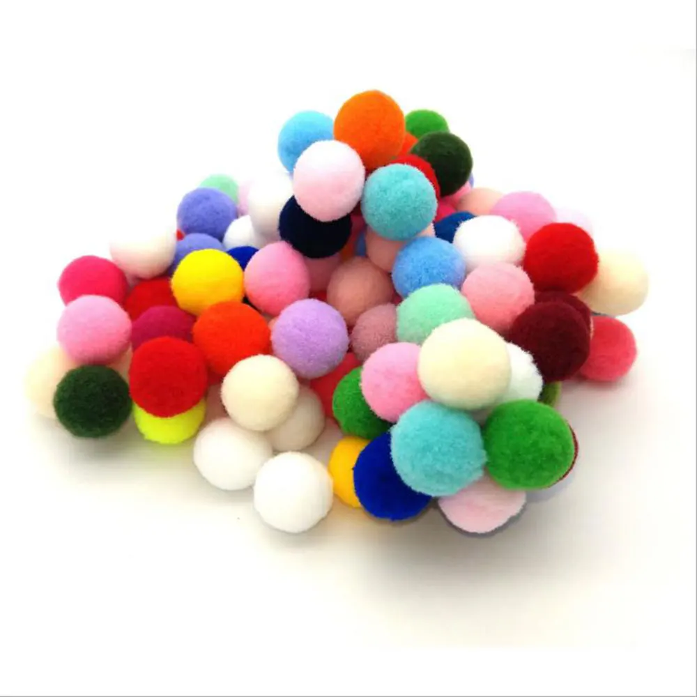 100 400 шт./лот смешанные мягкие круглые помпоны шарики пушистые Помпоны для детей DIY