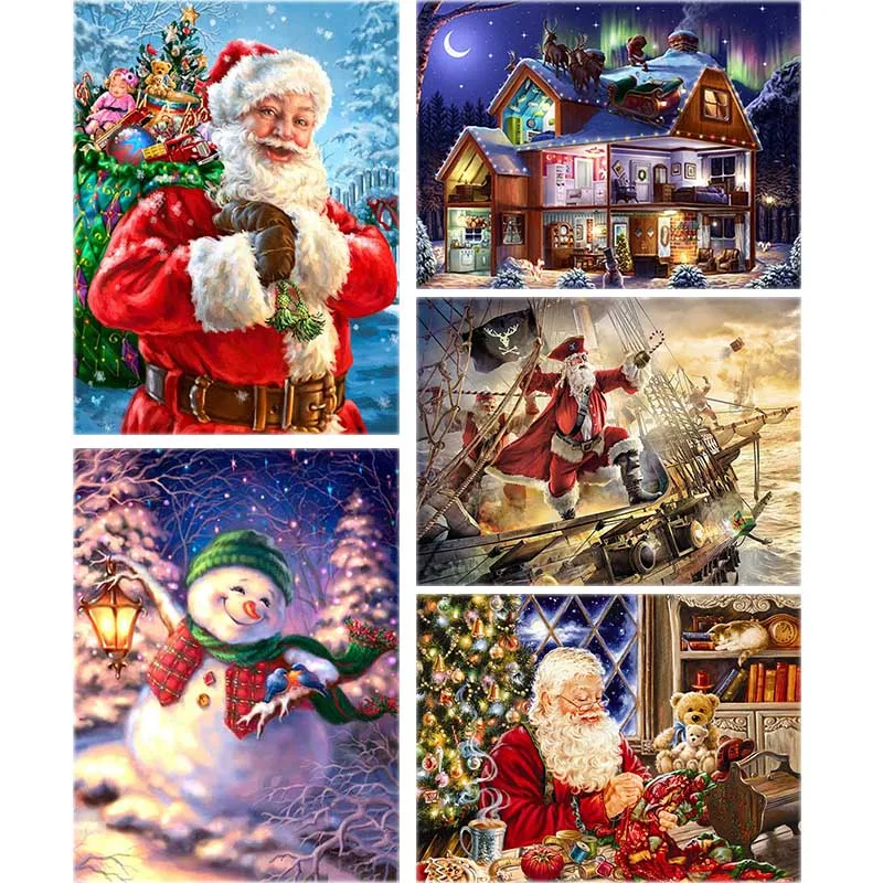 

Cartoon Daimond Painting Christmas Full Square 5d Diy Diamond Embroidery Santa Claus Rhinestone Home Decor Children's Gift A83