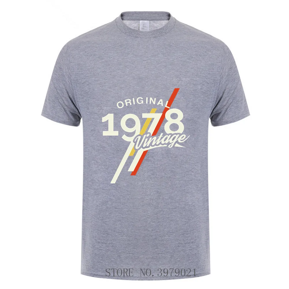 Винтажные 1978 Классическая футболка для мужчин с коротким рукавом удобные