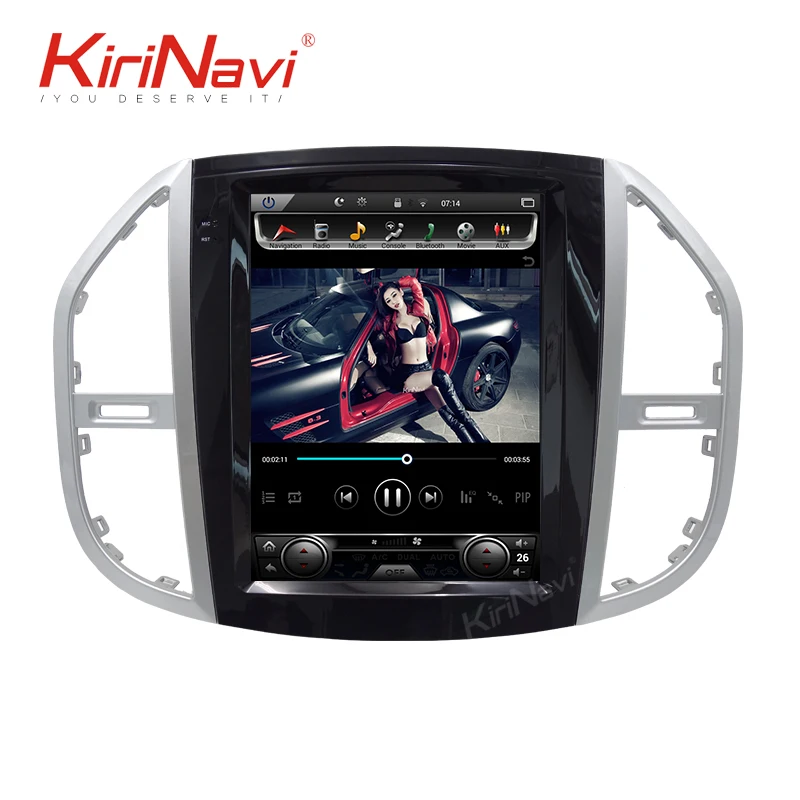 KiriNavi Telsa стиль вертикальный экран 12," 1 Din Android 8,1 Автомагнитола для Mercedes benz VITO Metris автомобильный Dvd авто gps навигация