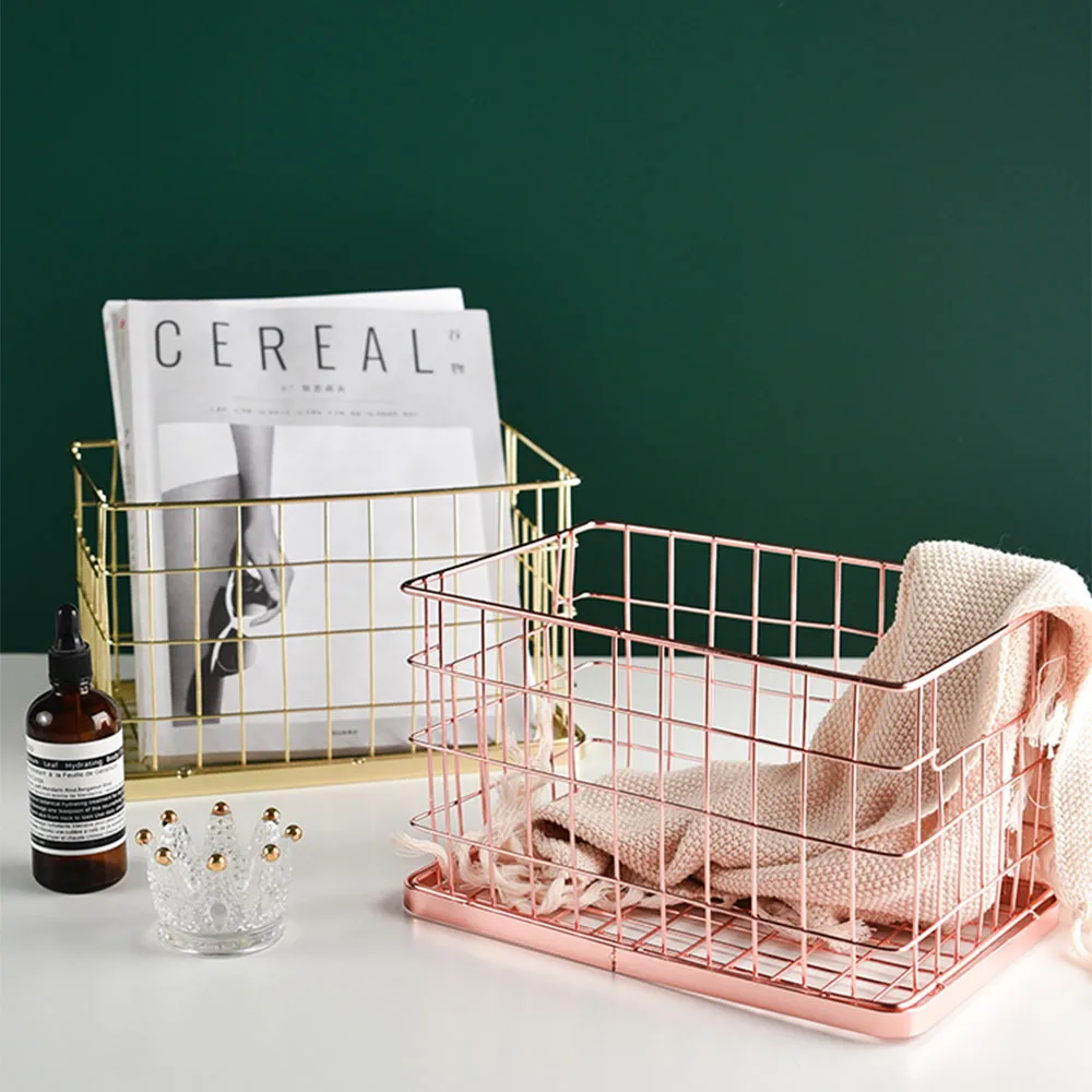 Корзина для хранения в скандинавском стиле роскошная позолоченная