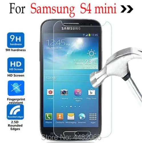 

5pcs for samsung galaxy s4 mini tempered glass screen protector cover on samsung galaxy s4 mini i9190 s4mini i9198/i9192/i9195