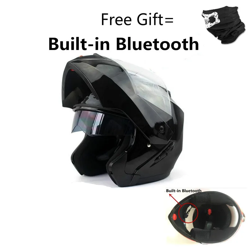 Matt Black M (57-58cm) Flip up Motorbike Bluetooth Helmet Motorcycle Dual-Speaker Headset,Hands-Free,Noise-Free,Automatic Answer