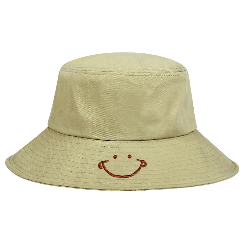 

New summer Neutral Bucket Hats outdoor Travel sun hats letter Smiley Hip Hop Basin cap Spring lady fisherman hats gorras