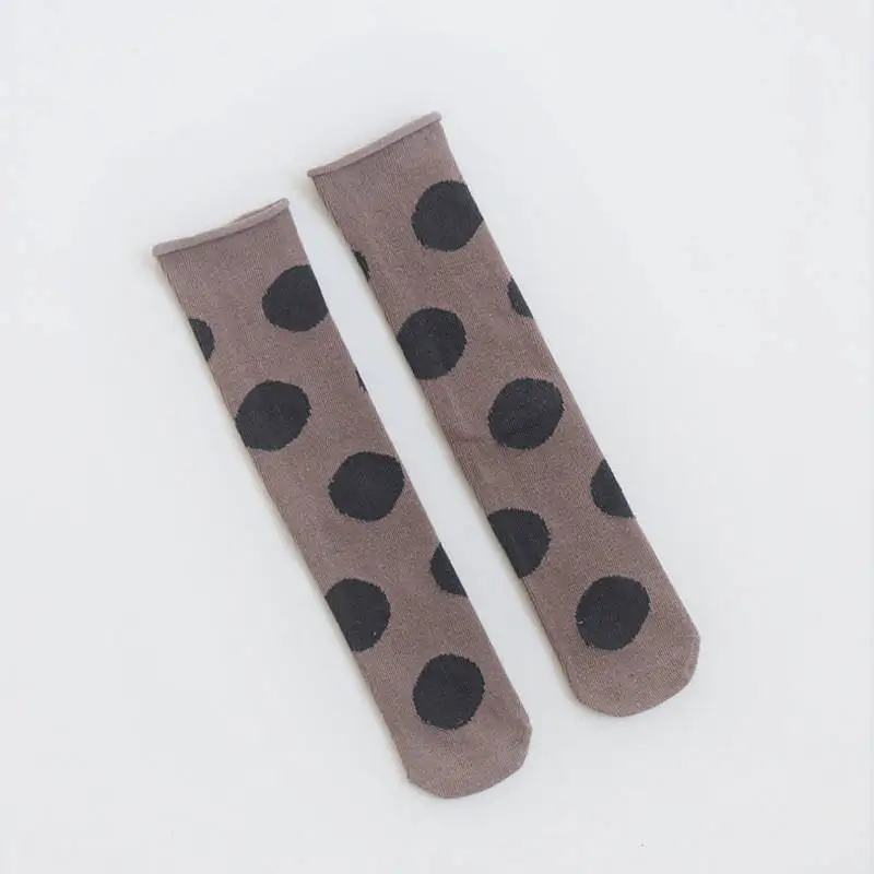 dark coffee 33cm BalleenShiny детская одежда с принтом в виде короны, гольфы для детей, милое платье принцессы модные длинные хлопковые носки для маленьких девочек, на сезон весна/осень, носки для девочек - Цвет: dark coffee 33cm
