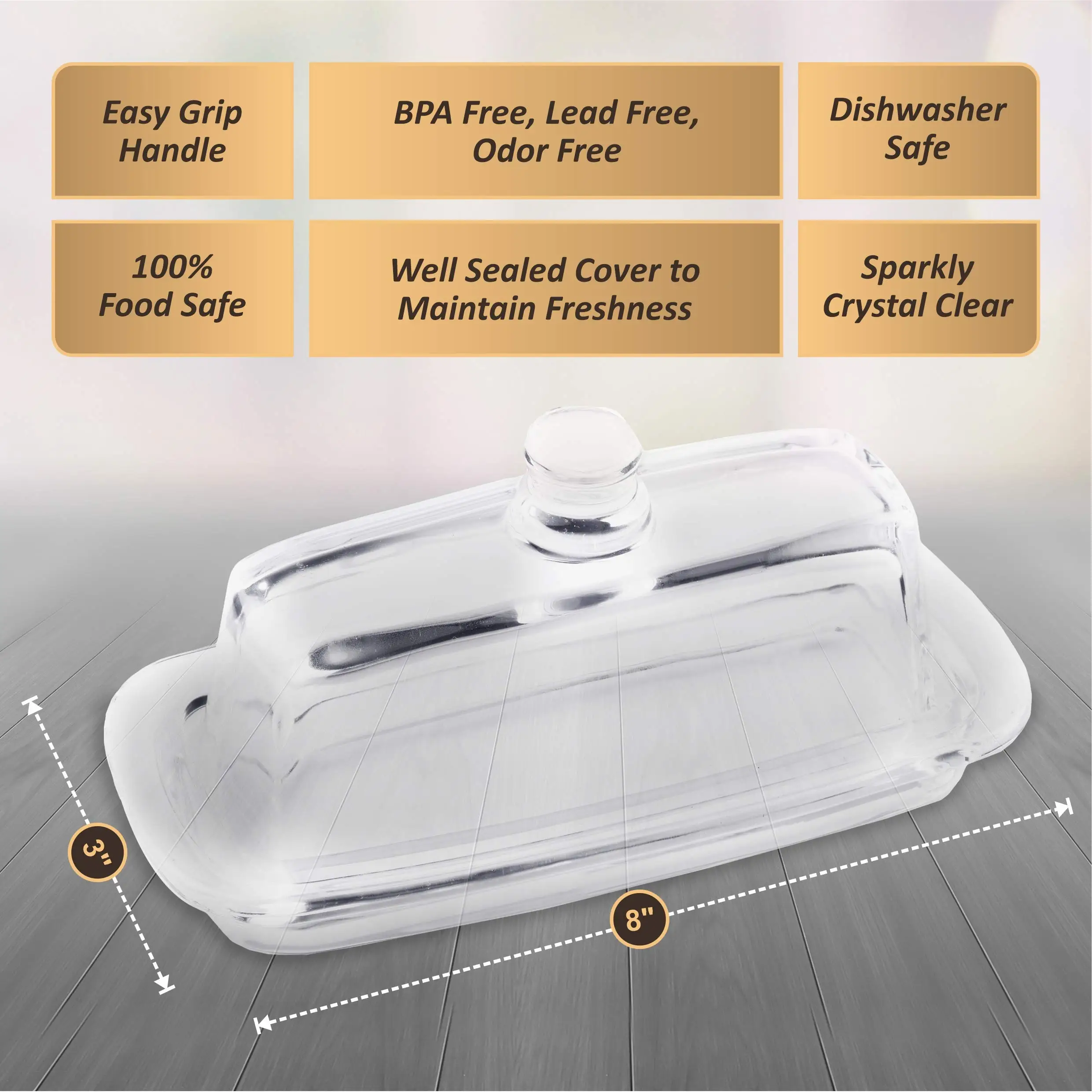 

1 Pcs Glass Butter Box Restaurant Supplies Butter Dish Snack Plate Cheese Box Cheese Dish Premium Butter Plate With Lid