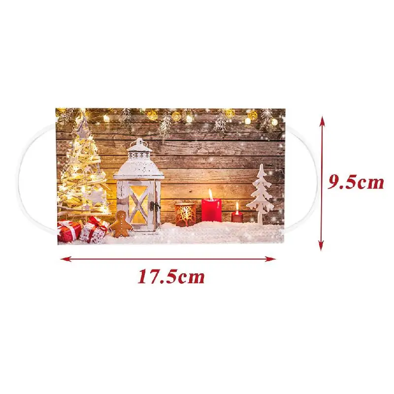 

New 50pcs/bag Masks Adult Disposable Masks Christmas Printing Masks Dust-proof Holiday Theme Masks Christmas Gifts