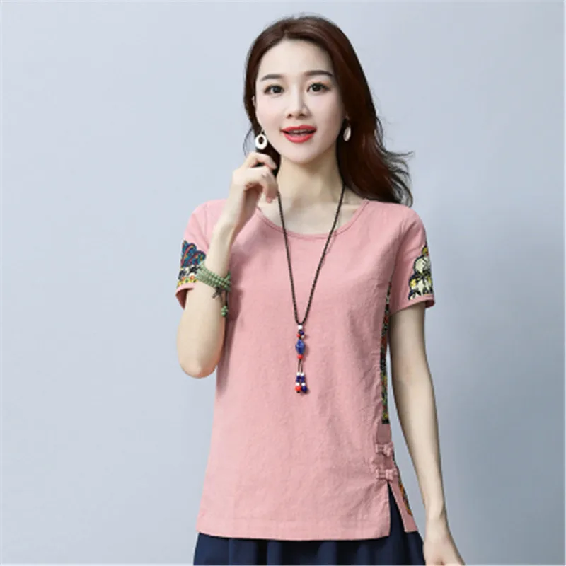 Модный летний топ футболка Женская Повседневная Женский Топ народная одежда на