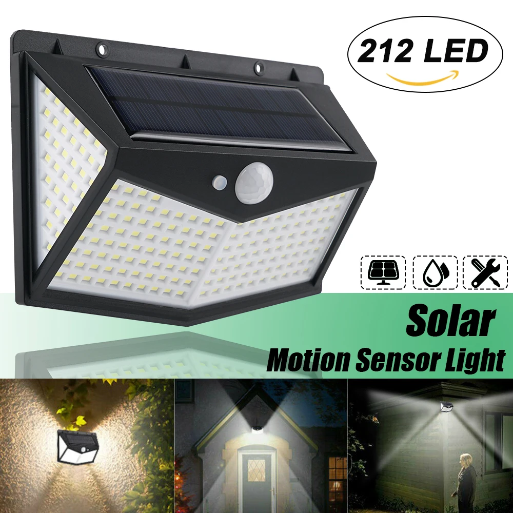 

HYMELA 212 LED Solar Power PIR Motion Sensor Wall Light Outdoor Garden Lamp Waterproof