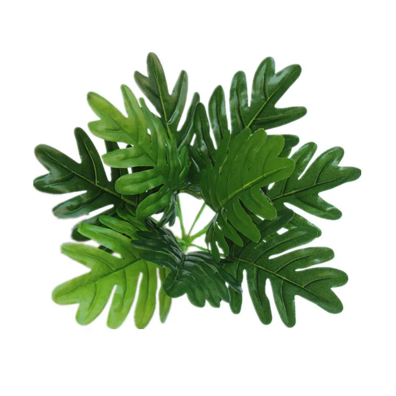 

European Countryside Garden Plant Plastic Fake Leaves 9 branch Taro Leaf Plant