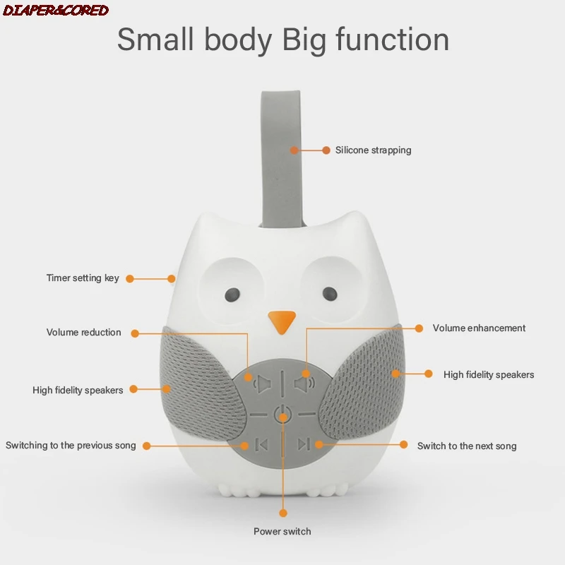 

Portable Baby Soother Music Player Owl Shaped Hanging Stroller Sleeping Comfort Early Education Toy Calm sleep