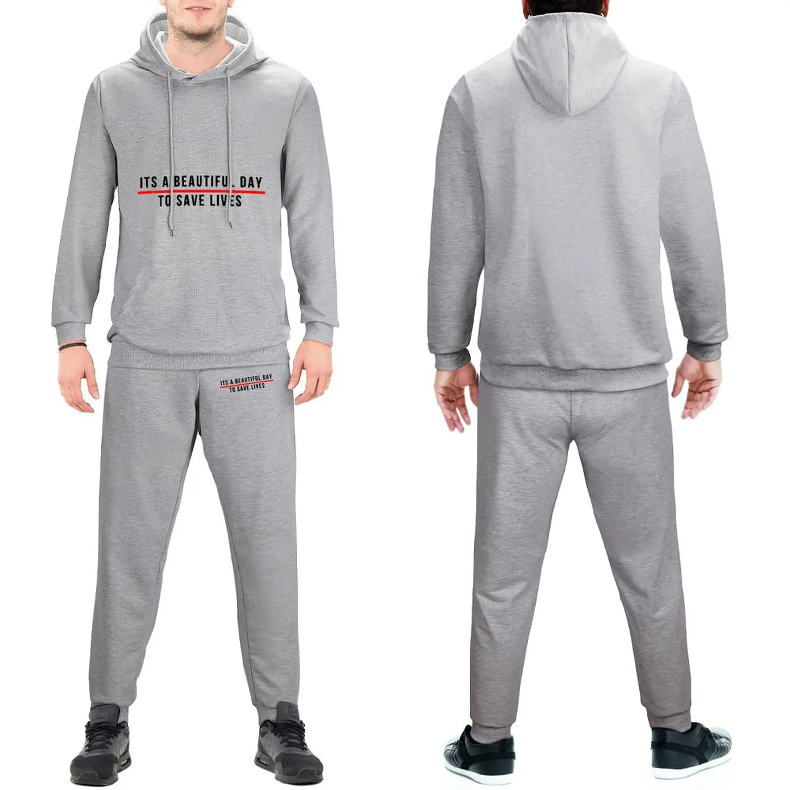 

Grays Anatomy Tracksuit Set Grays Anatomy Male Sweatsuits Hip Hop Sweatpants and Hoodie Set Halloween