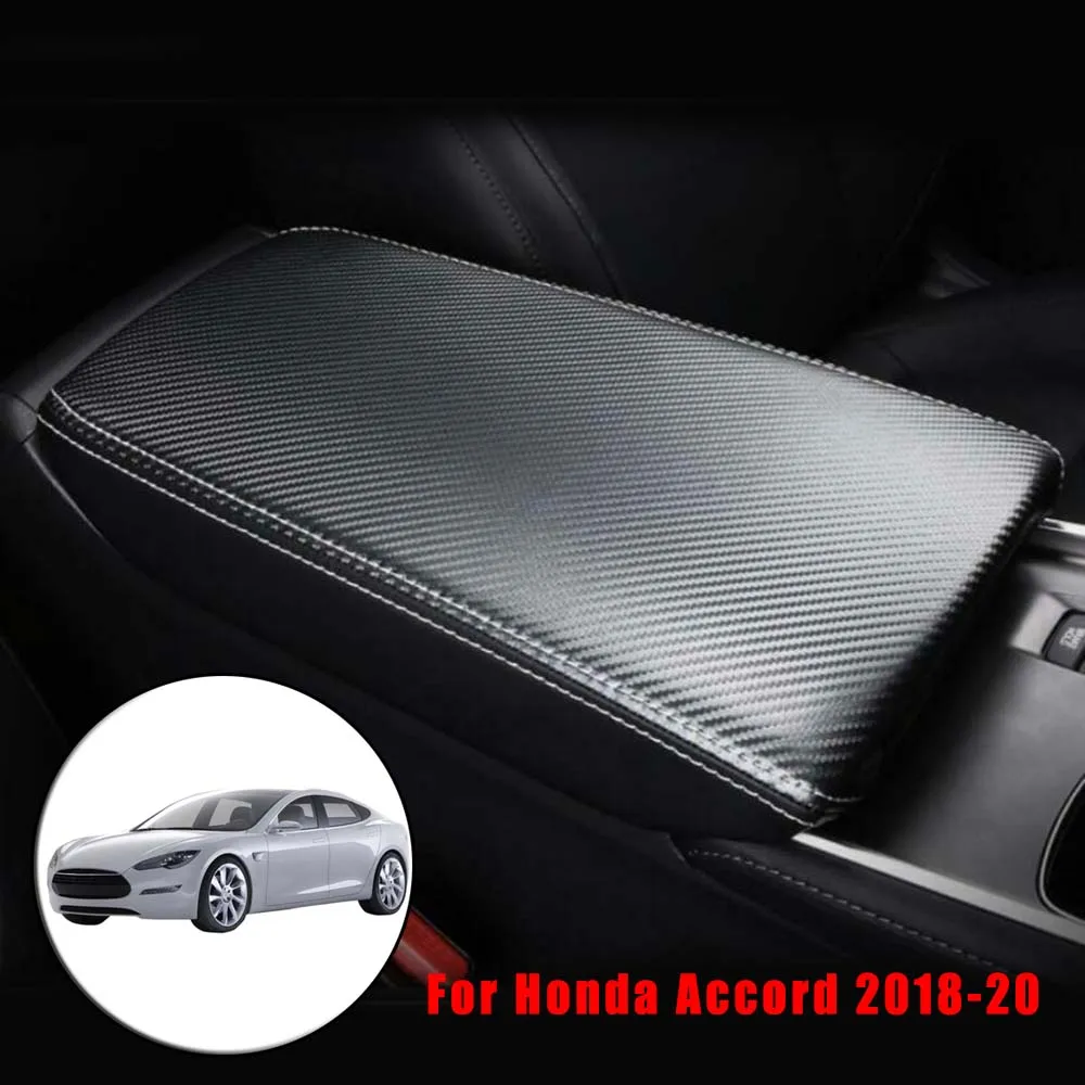 Кожаная центральная консоль подлокотник коробка панель Крышка черный для Honda Accord