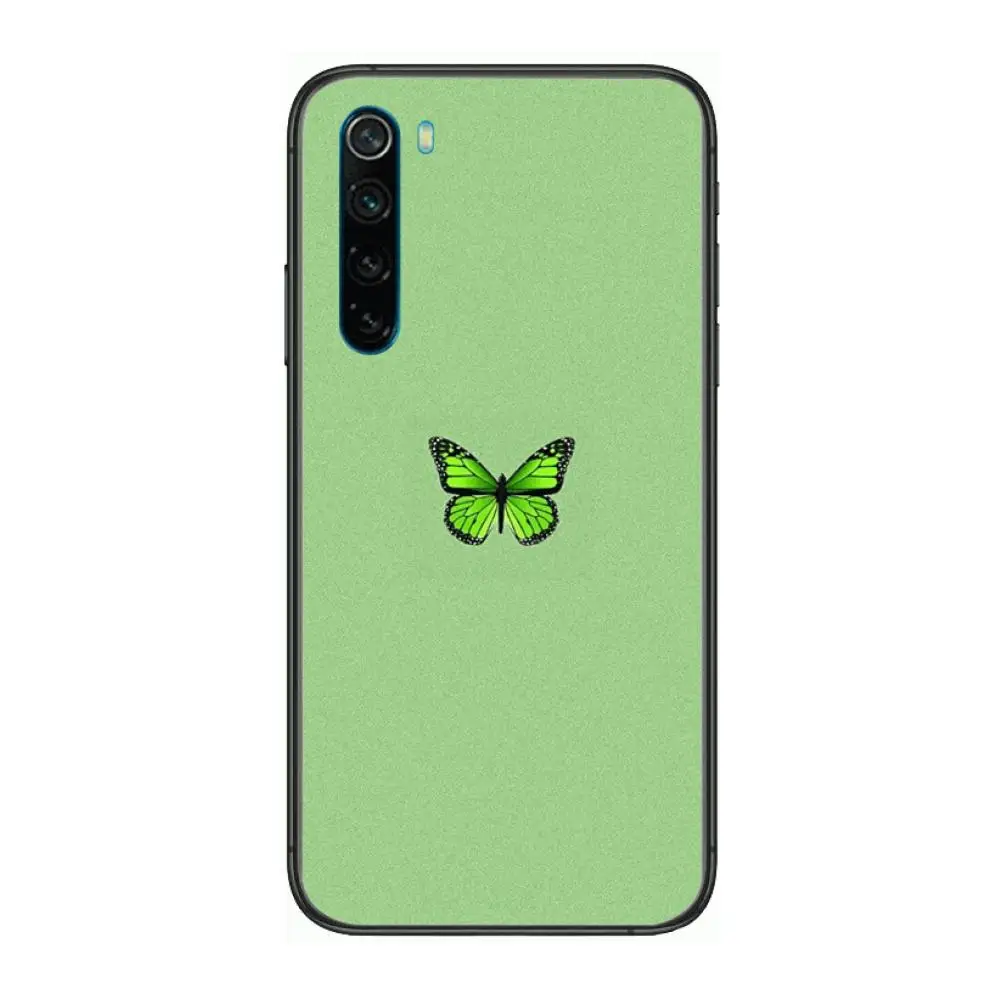 

Butterfly Pattern Cover cartoon Phone Case For XiaoMi Redmi Note 9S 8 7 6 5 A Pro T Y1 Anime Black Cover Silicone Back Pretty