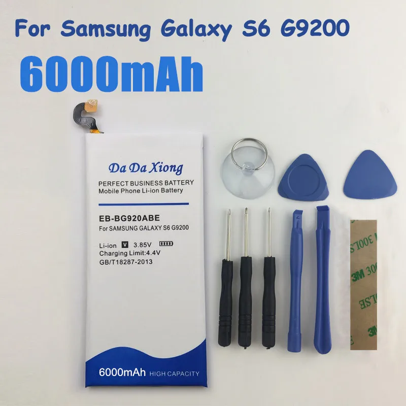 6000 мА/ч EB BG920ABE литий ионный аккумулятор телефона для Samsung Galaxy S6 G9200 G920f G920i G920A G920S G920L