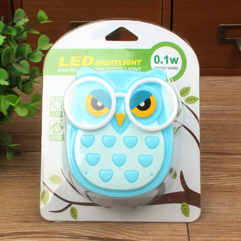 

4 Colors Owl Led Night Light Wireless Light Sensor Control EU Plug Nightlight Bedside Lamp For Kids Living Room Bedroom Lighting