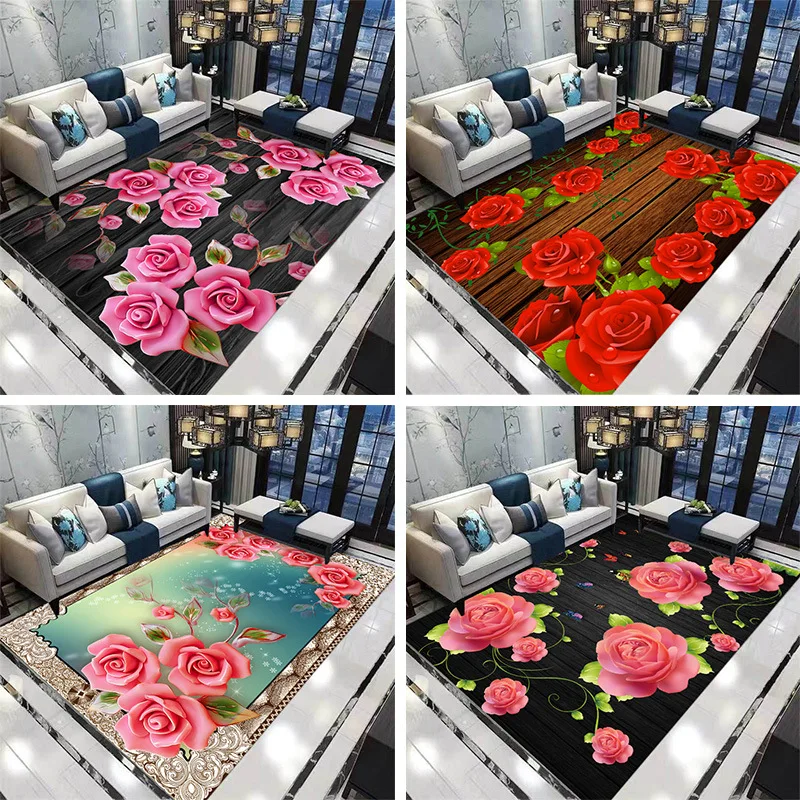 

Bedroom square carpet, 3D three-dimensional printing, living room and bedroom decoration, household floor carpet