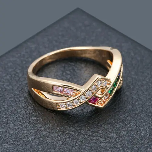 

Exquiste Charming Cross Ring Simple Jewelry Geometric Women Bijoux Valentine's Day Gift