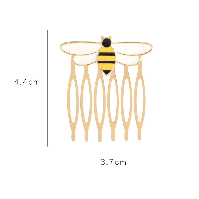 

2021Women Hairpins Miraculous Bee Comb Gold Color Hair Comb Ladybug Party Supplies Animal Enamel Hair Jewelry Costumes