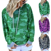 2021 spring and autumn new style hot sale european and american long sleeved pullover camouflage printed womens