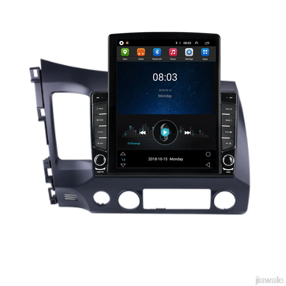 

9.7" octa core tesla style vertical screen Android 10 Car GPS Stereo Multimedia for Honda Civic 2006-2011