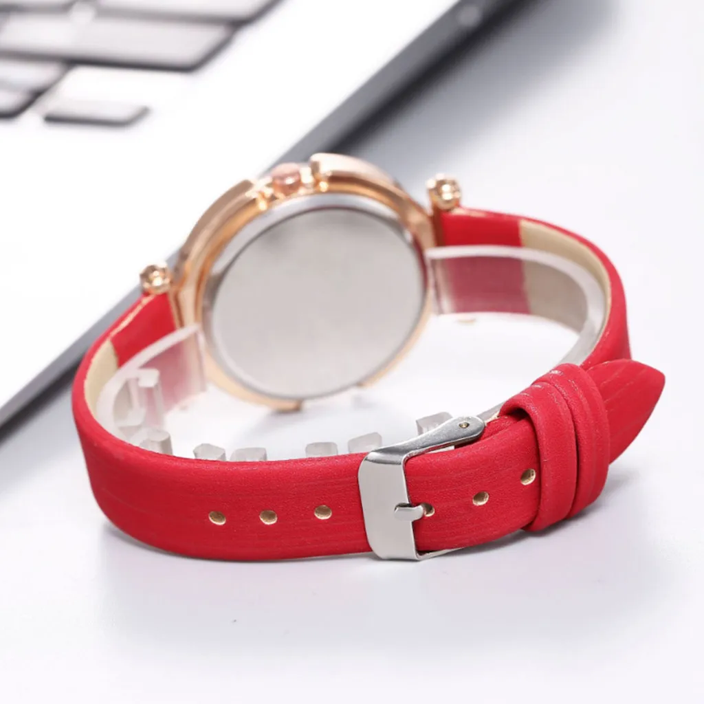 Модные женские часы с бриллиантовым циферблатом и 3D принтом повседневные