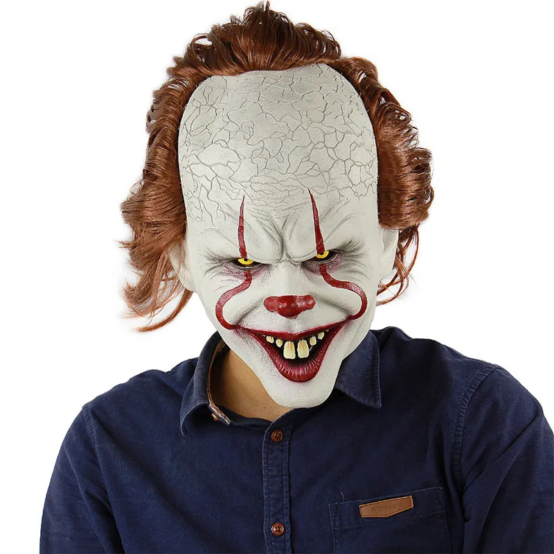 Clown Silicone Back Soul Mask Cos Head Set Halloween Horror Props Natural Latex Adult Code Hot Selling |