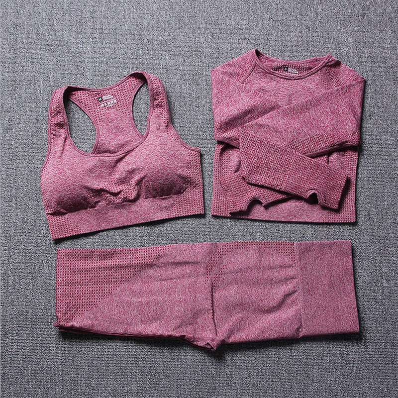 Женский спортивный костюм из 3 предметов для занятий спортом зимняя одежда йогой