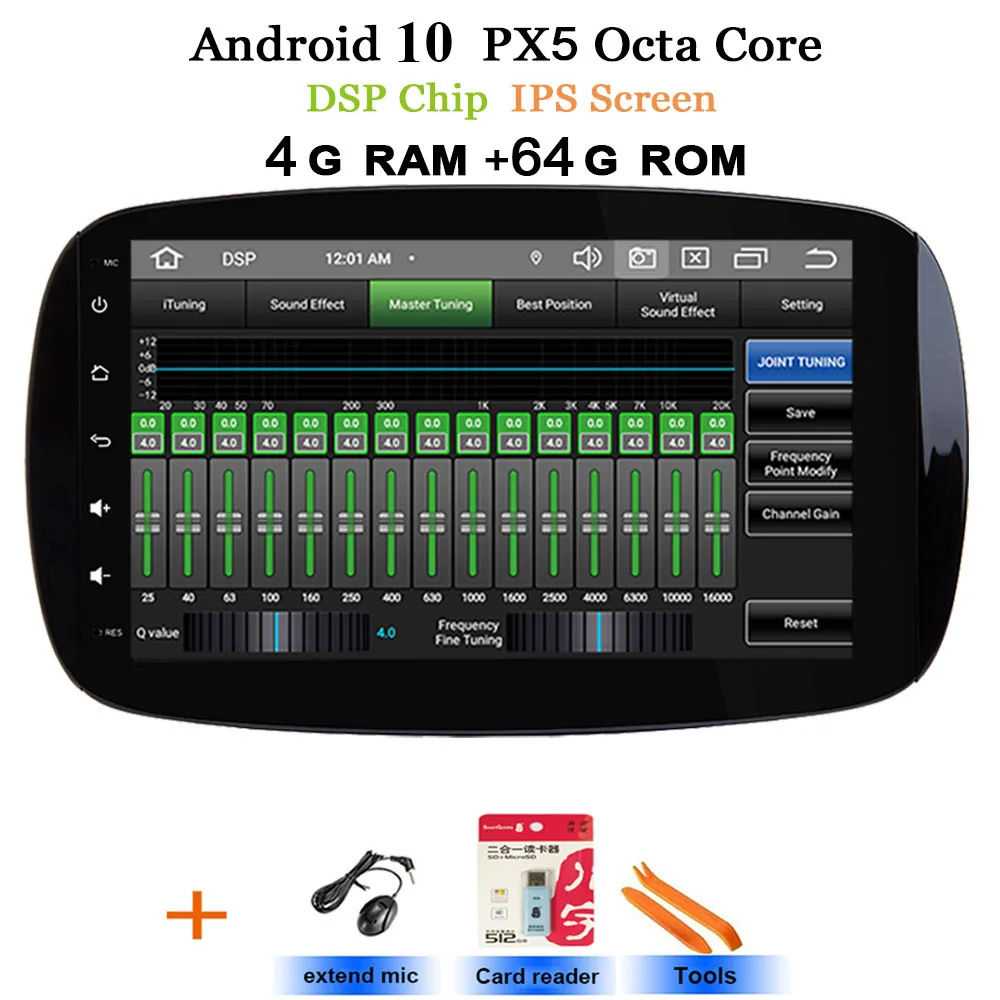 DSP-IPS PX5 4G " Android 10 автомобильная стереосистема радио многопользовательский для Benz Smart Fortwo радио Wi-Fi BT автомагнитолы gps навигации - Цвет: DSP-IPS PX5 4G