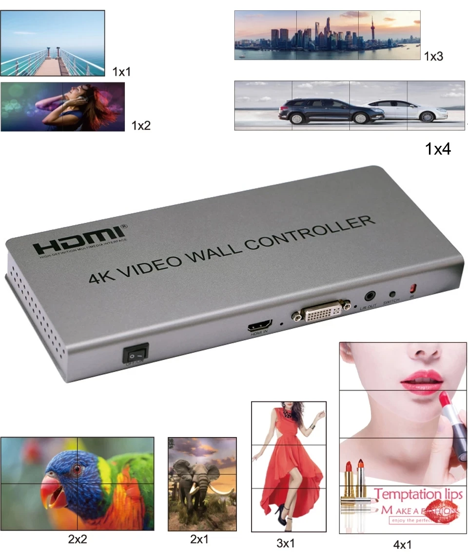 

4k processador de parede de tv 2x2 controlador de parede de vÃ­deo dvi hdmi processador de emenda de tela mÃºltipla imagens de cos