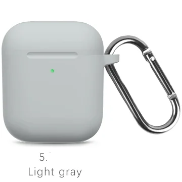 05 Light gray Жидкие силиконовые наушники корпус для AirPods анти-грязь APPLE airpods чехол розовый черный темно-синий желтый красный - Цвет: 05 Light gray