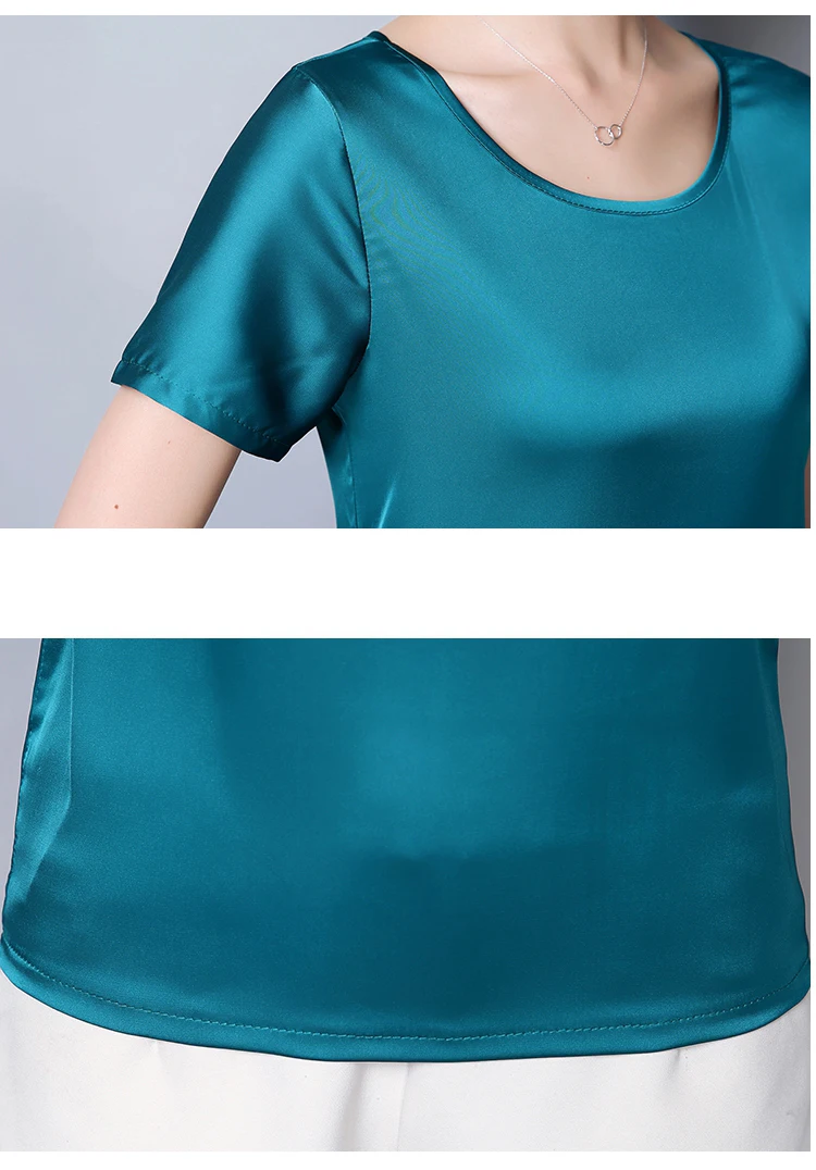 шифоновые шелковые женские топы Новые весенние блузки рубашка 2019 с коротким