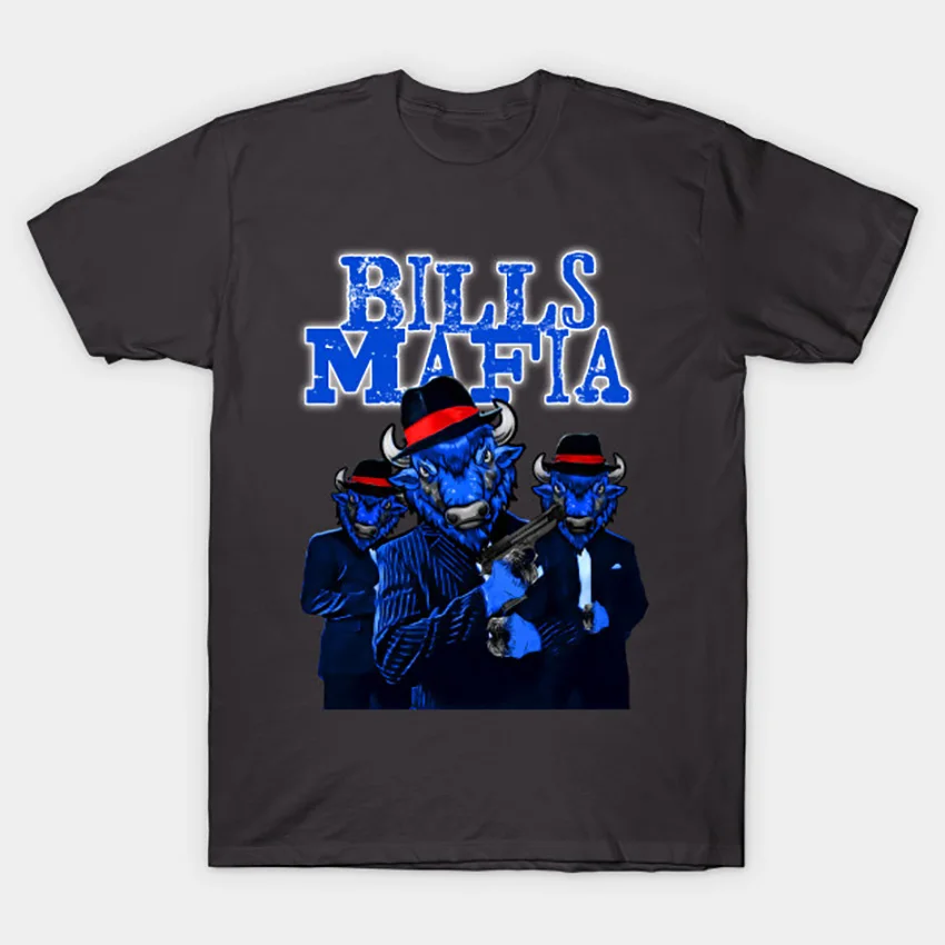 Темно-серый Банкноты футболка mafia buffalo bison Bills иллюстрация Спортивный футбол бандит банкноты мафия - Цвет: Темно-серый