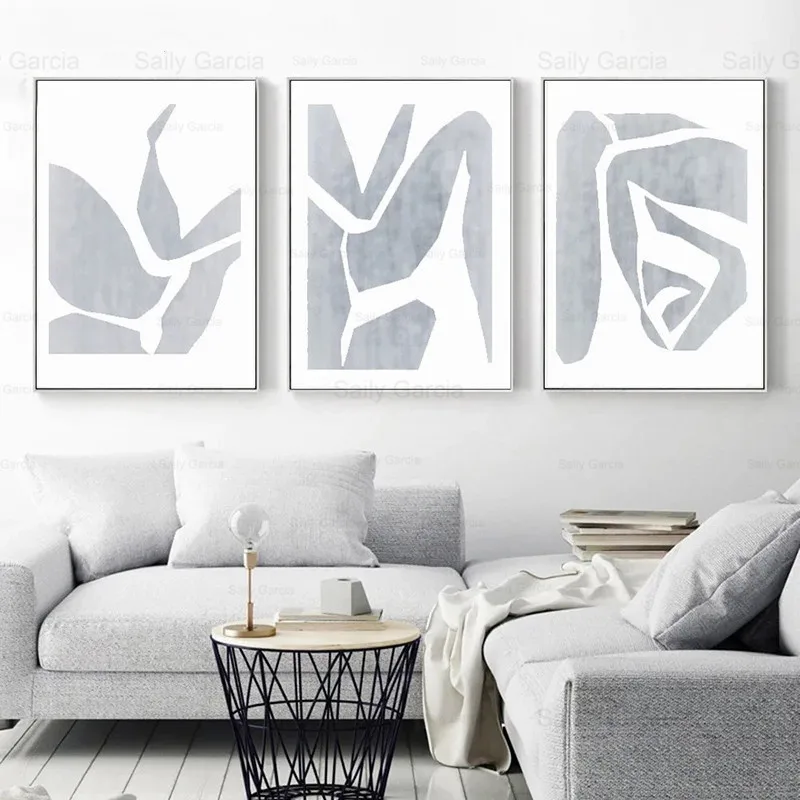

Minimalist Poster Canvas Painting Irregular Pattern Gray Wallpaper Craft Frosty Style Print Picture Decoration Home Office