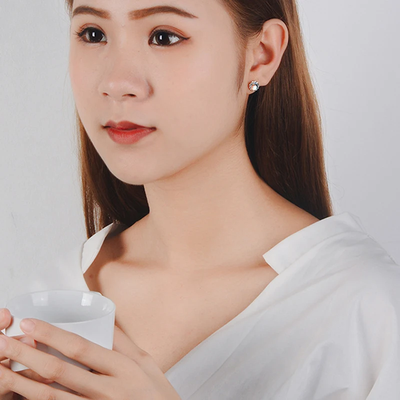 MEETSOFT посеребренные предотвращающие аллергию серьги гвоздики для женщин дизайн