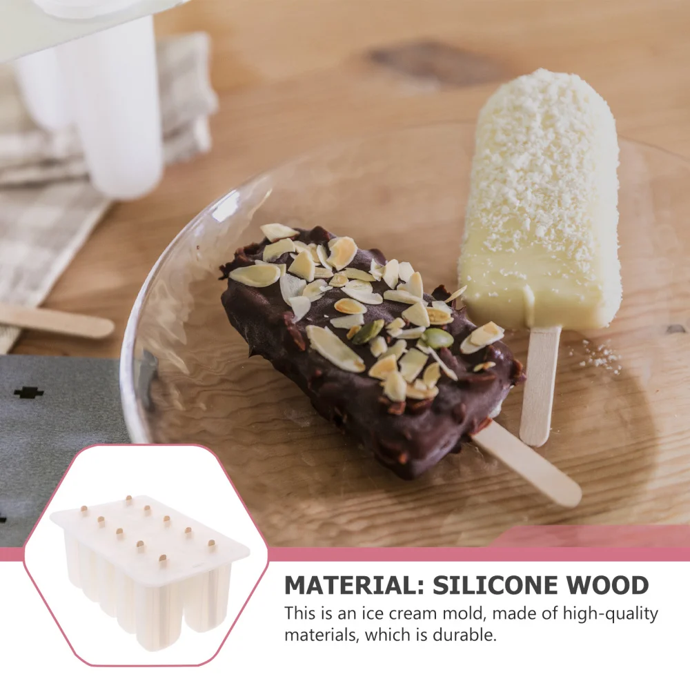 

Ice Cream Maker Home DIY Popsicle Mold with Wooden Stickers (Assorted Color)