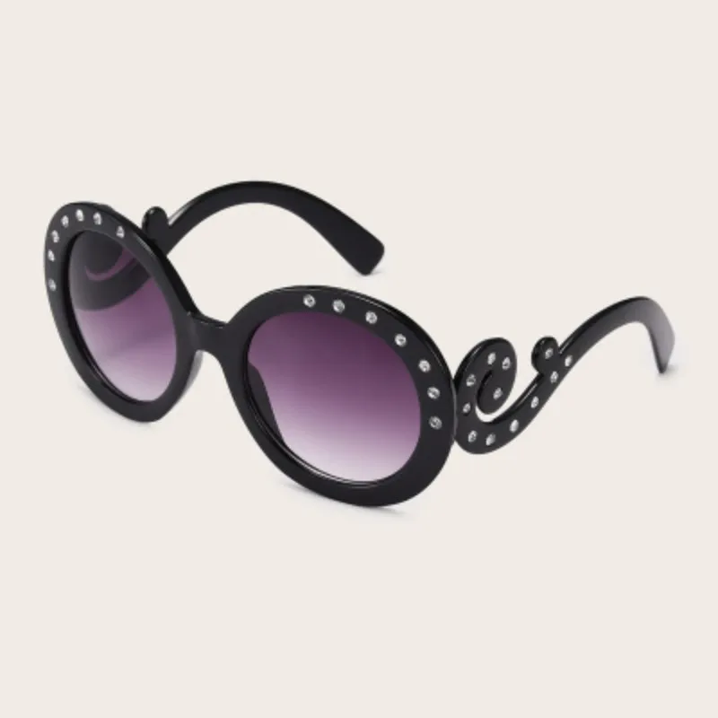 

NAUQ retro oval Rhinestone sunglasses for women fashion trend Clouds sun glasses female vintage shades for mirror ladies