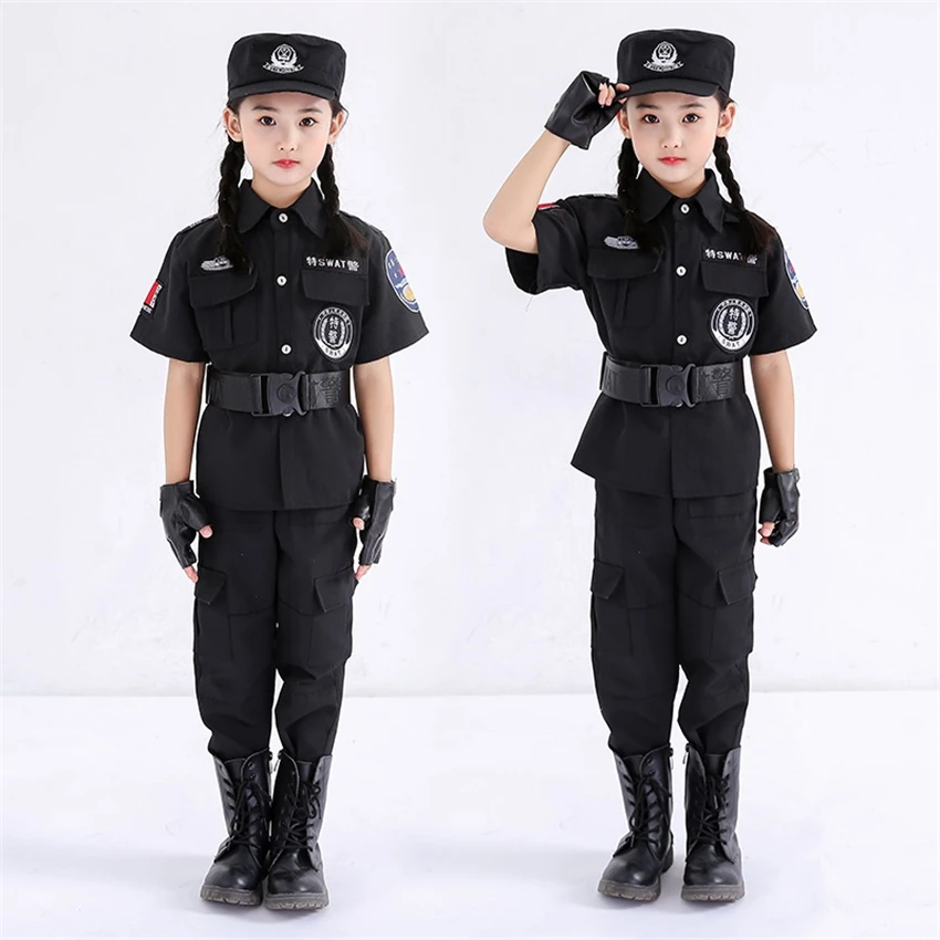 Детский костюм военная форма маскировка полицейского специальная сила на